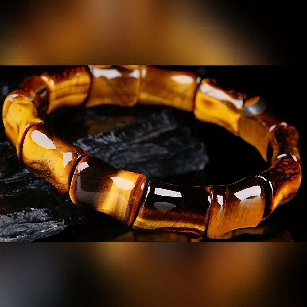 Natural Stone Tiger Eye Beaded Bracelet View 2
